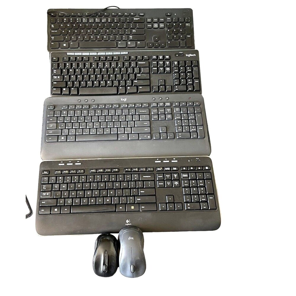 Lot of 4 Keyboards 2 Mouses For Repair Or Parts K520, K540 Logi Logitech Broken